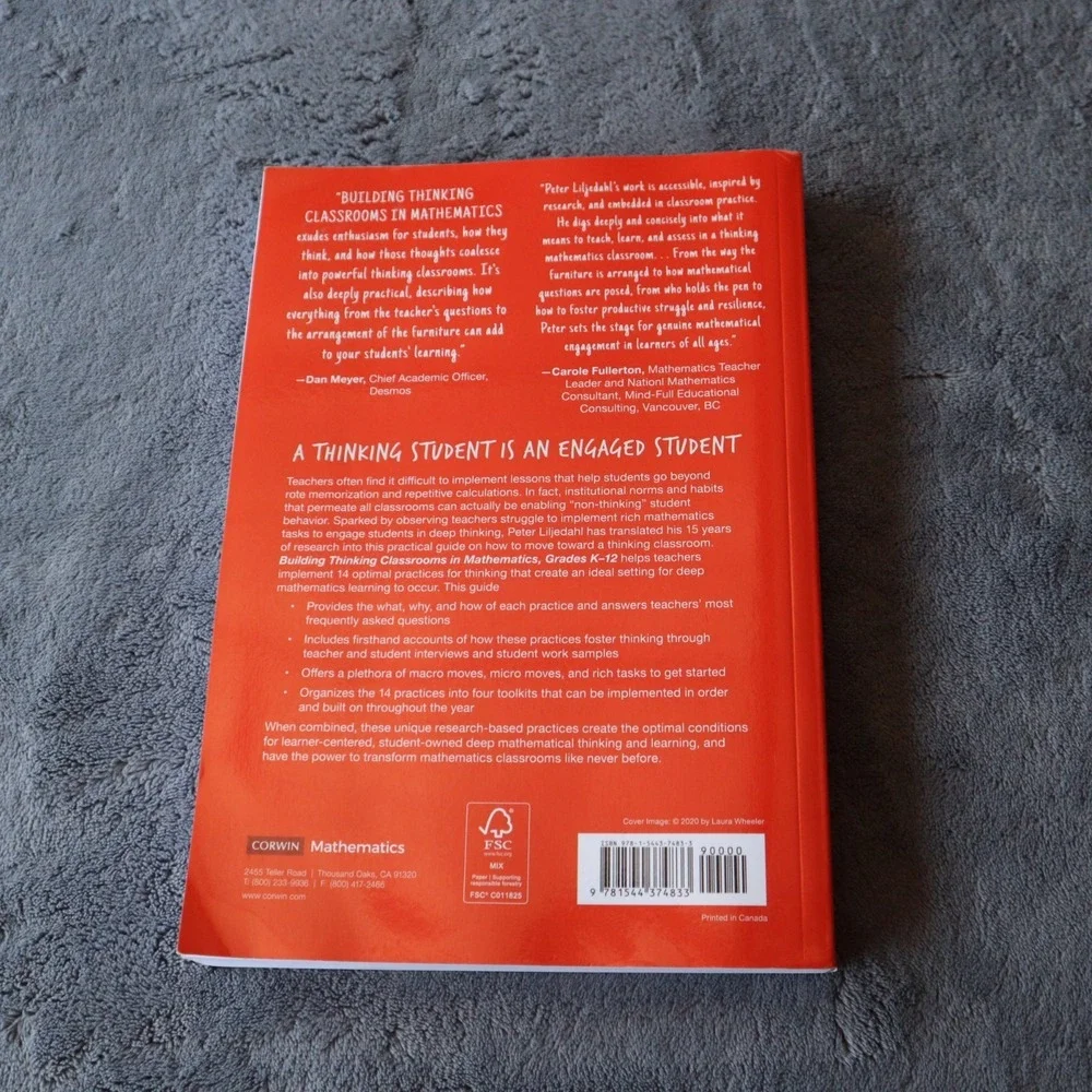 Building Thinking Classrooms in Mathematics, Grades K-12, Liljedahl #477 RuvieT